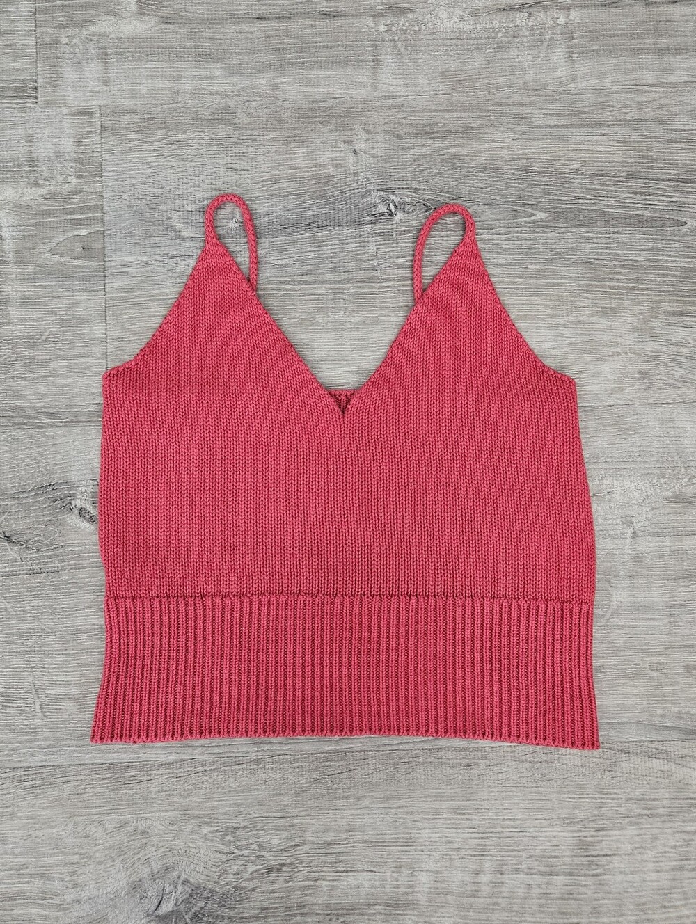 Brandy Melville Made in Italy Crop Tank Top 100% Cotton Knit Festival Boho XS/S